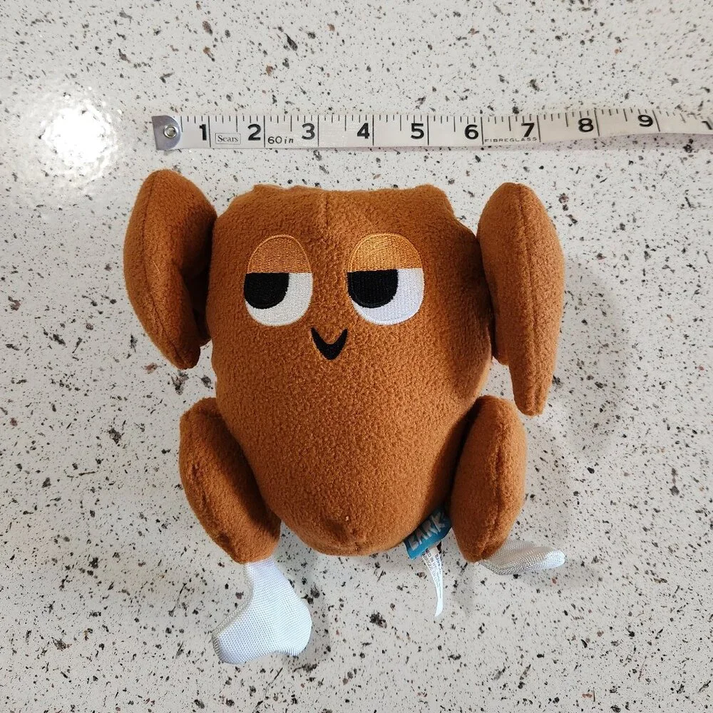 Bark TurKeith Turkey Thanksgiving Squeaky Crinkle Plush Dog Toy sz M/L